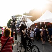 Street arts on Reine street, Gaspé city centre.